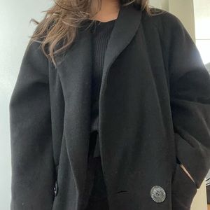 Long Black Wool Coat